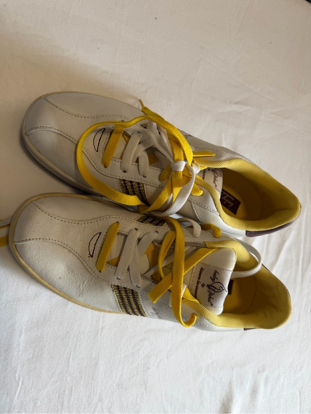 Baby Phat White and Yellow Men's Sneakers